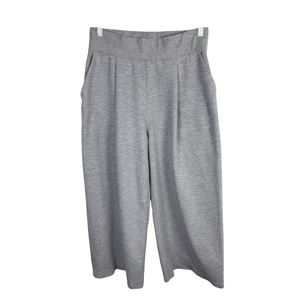 Lululemon Women's Can You Feel The Pleat Wide Leg Crop Pants Size 8 Heather Grey
